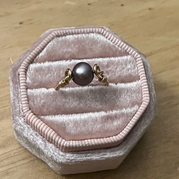 Genuine purple freshwater Pearl Gold Tarnish resistant women’s Ring size 6 - Picture 4 of 8